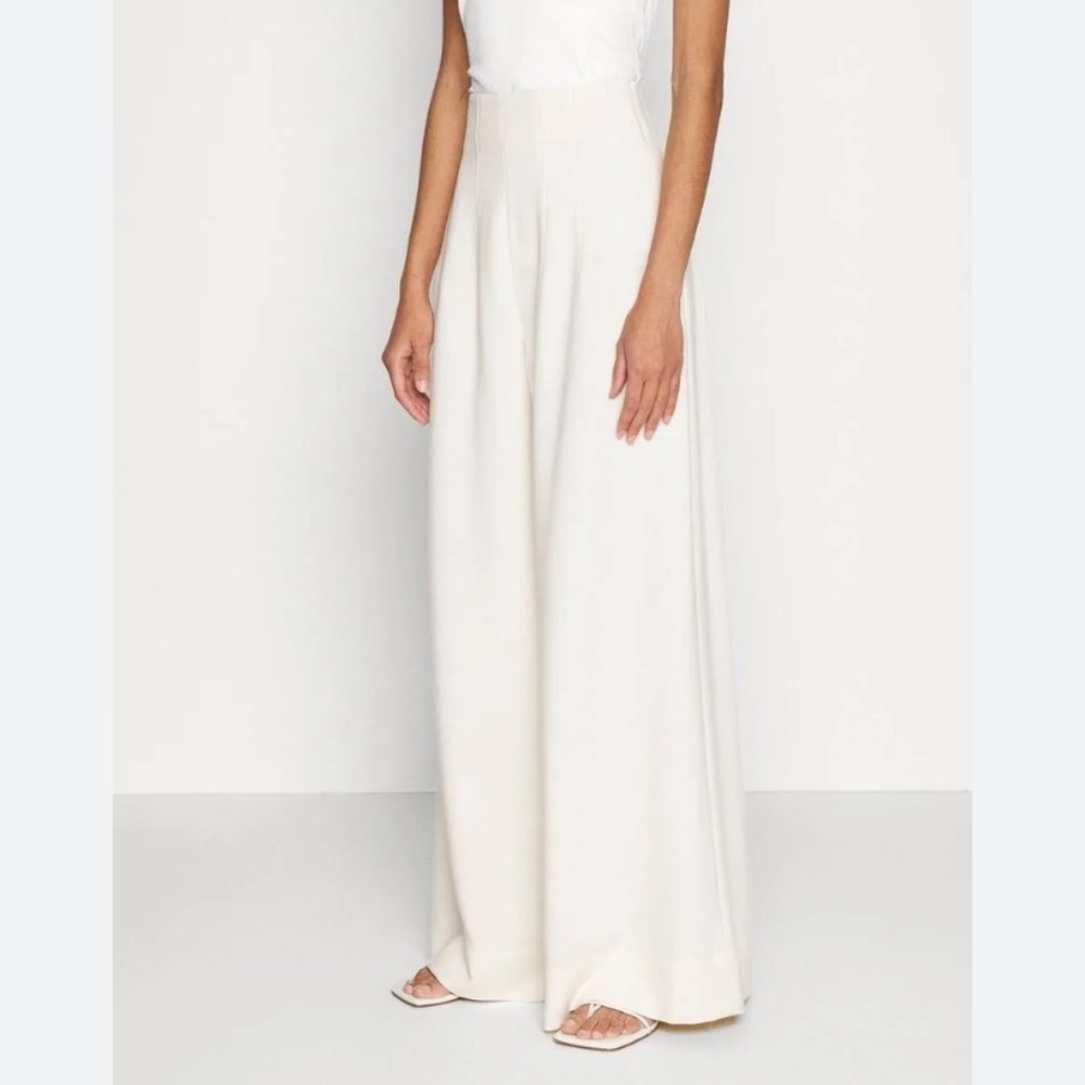 Staud Caleb Wide Leg Pants in Ecru - Picture 2 of 9